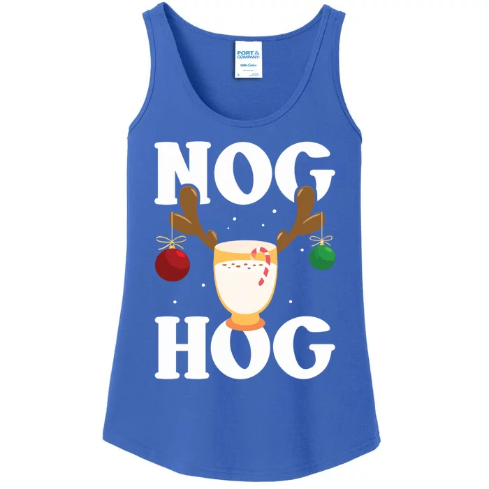 Nog Hog Meaningful Gift National Eggnog Day Meaningful Gift Egg Nog Christmas Ho Ladies Essential Tank