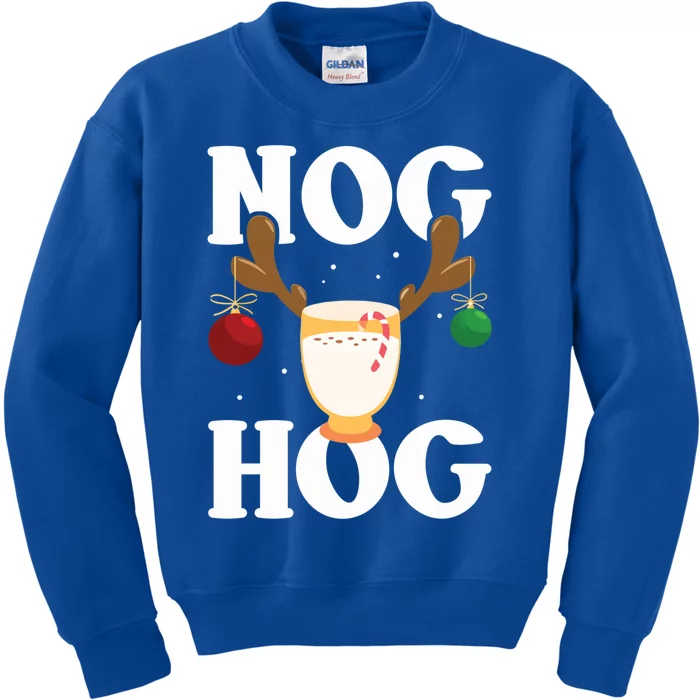 Nog Hog Meaningful Gift National Eggnog Day Meaningful Gift Egg Nog Christmas Ho Kids Sweatshirt