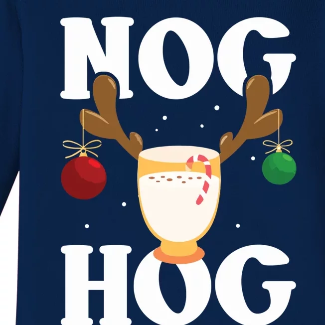 Nog Hog Meaningful Gift National Eggnog Day Meaningful Gift Egg Nog Christmas Ho Baby Long Sleeve Bodysuit