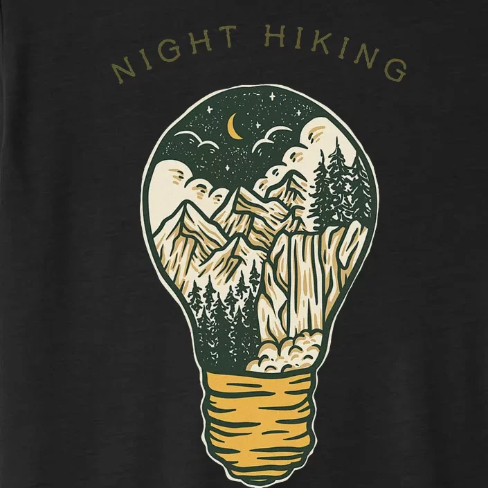 Night Hiking Mountain And Night Sky Graphic Design ChromaSoft Performance T-Shirt