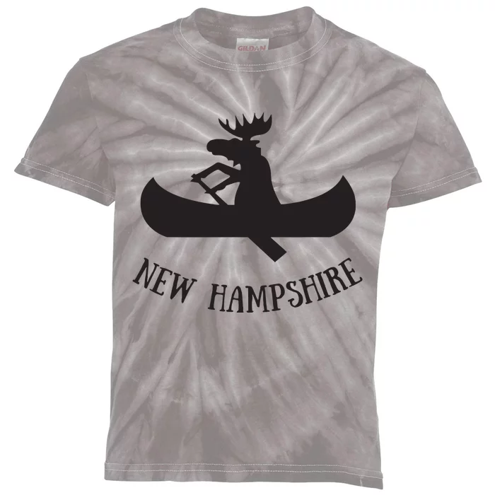 New Hampshire Moose Canoe Vacation Kids Tie-Dye T-Shirt