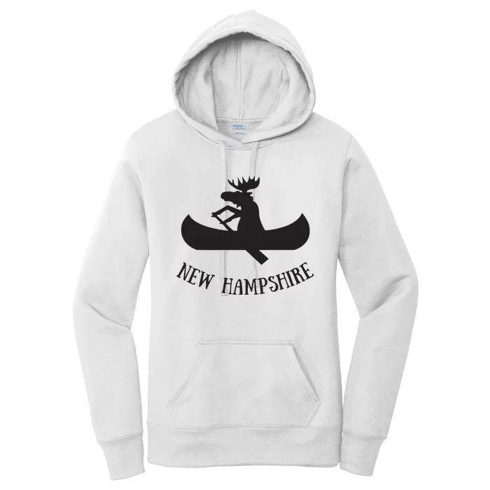 New Hampshire Moose Canoe Vacation Women's Pullover Hoodie