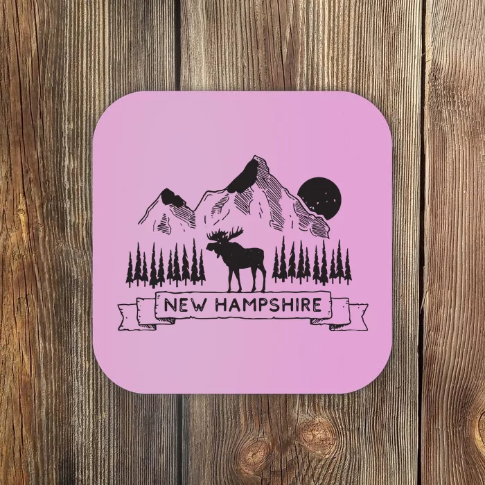 New Hampshire Mountain Moose Cool New Hampshire Gift Coaster