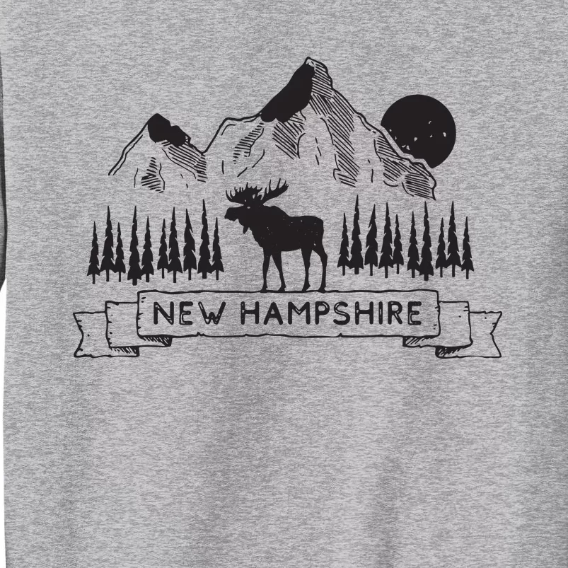 New Hampshire Mountain Moose Cool New Hampshire Gift Tall Sweatshirt