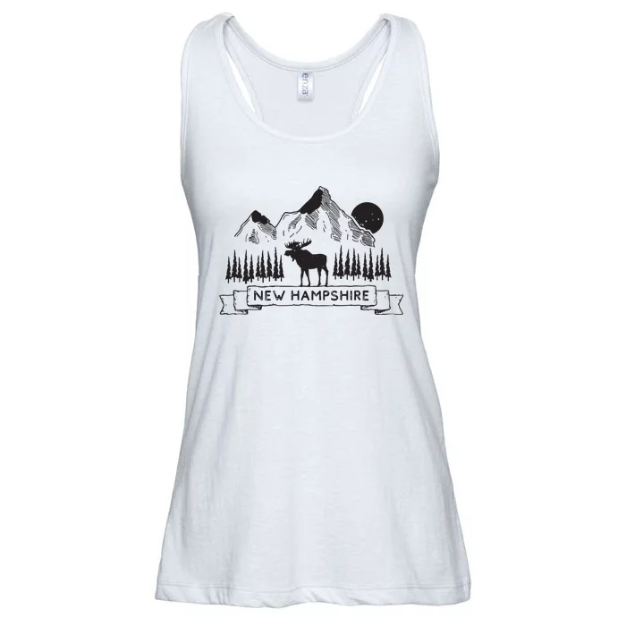 New Hampshire Mountain Moose Cool New Hampshire Gift Ladies Essential Flowy Tank