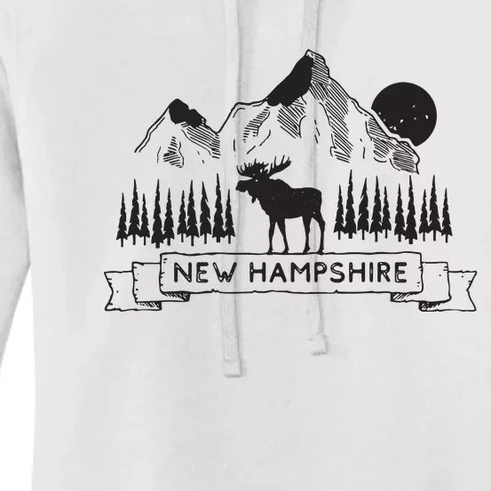 New Hampshire Mountain Moose Cool New Hampshire Gift Women's Pullover Hoodie