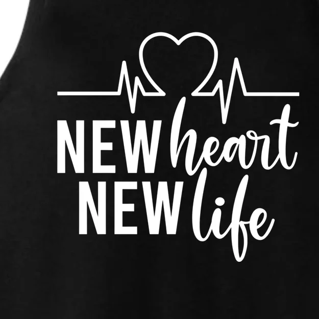 New Heart New Life Open Heart Surgery Survivor Funny Gift Ladies Tri-Blend Wicking Tank