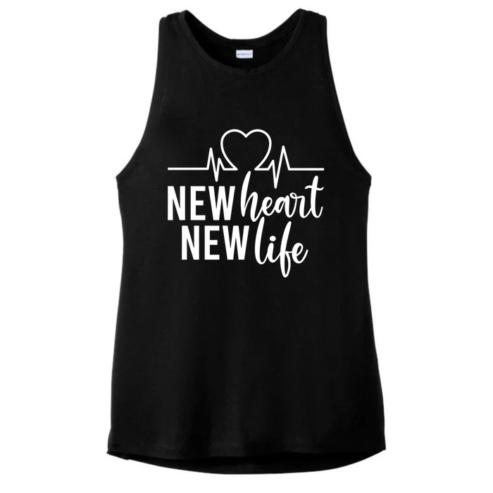 New Heart New Life Open Heart Surgery Survivor Funny Gift Ladies Tri-Blend Wicking Tank