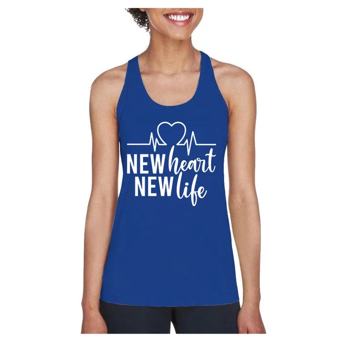 New Heart New Life Open Heart Surgery Survivor Funny Gift Women's Racerback Tank