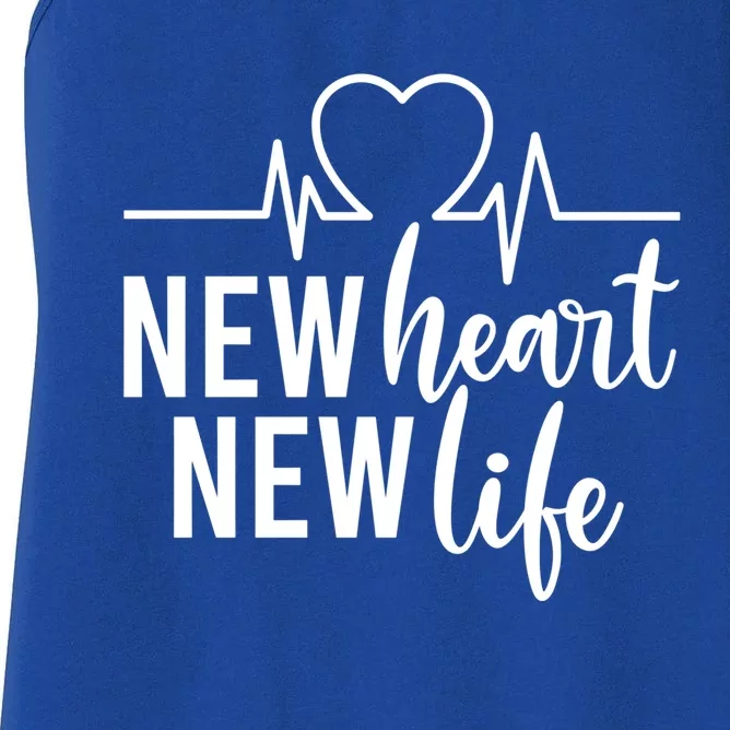 New Heart New Life Open Heart Surgery Survivor Funny Gift Women's Racerback Tank