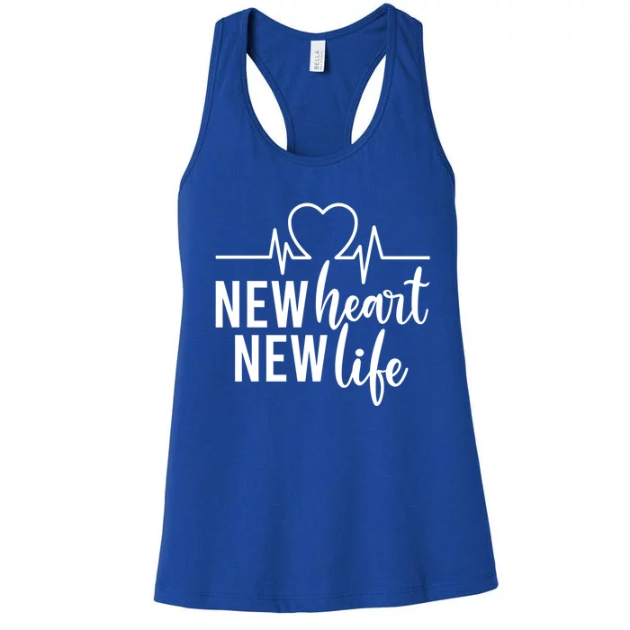 New Heart New Life Open Heart Surgery Survivor Funny Gift Women's Racerback Tank