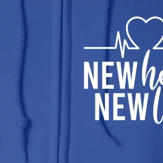 New Heart New Life Open Heart Surgery Survivor Funny Gift Full Zip Hoodie