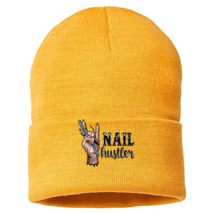 Nail Hustler Nail Technician Sustainable Knit Beanie