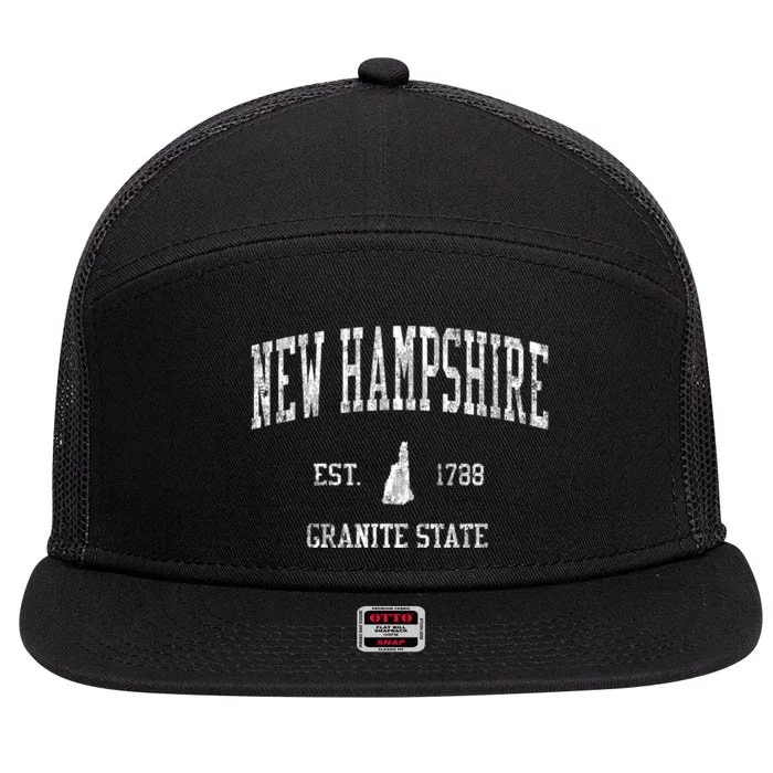 New Hampshire 7 Panel Mesh Trucker Snapback Hat