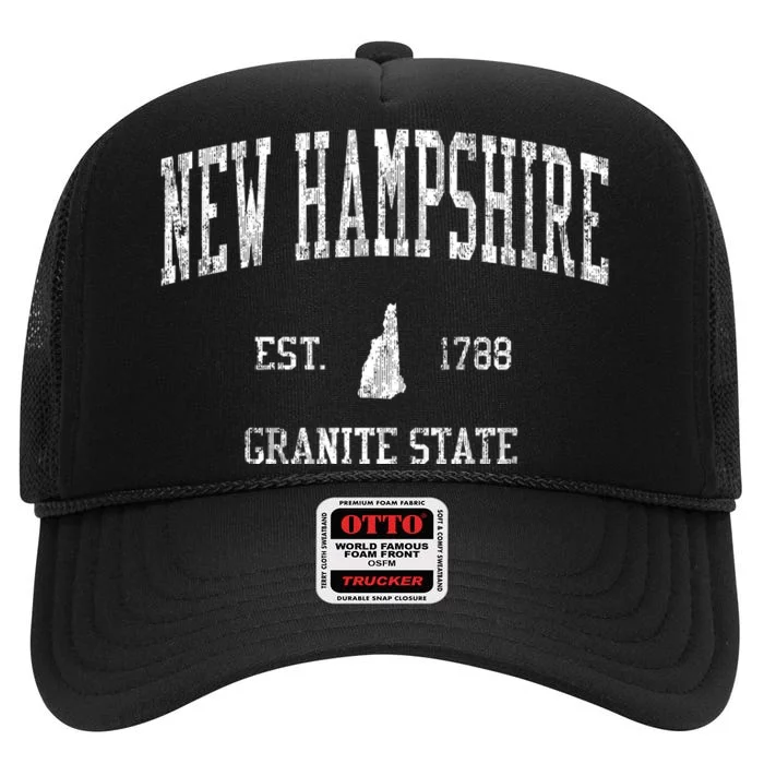 New Hampshire High Crown Mesh Trucker Hat