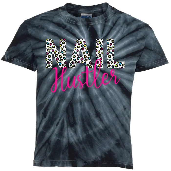 Nail Hustler Nail Tech Techniques Nail Boss Nail Polish Art Kids Tie-Dye T-Shirt