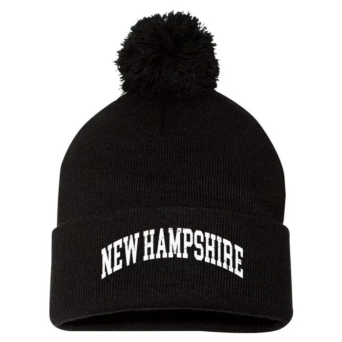 New Hampshire NH Worn Design Classic Pom Pom 12in Knit Beanie