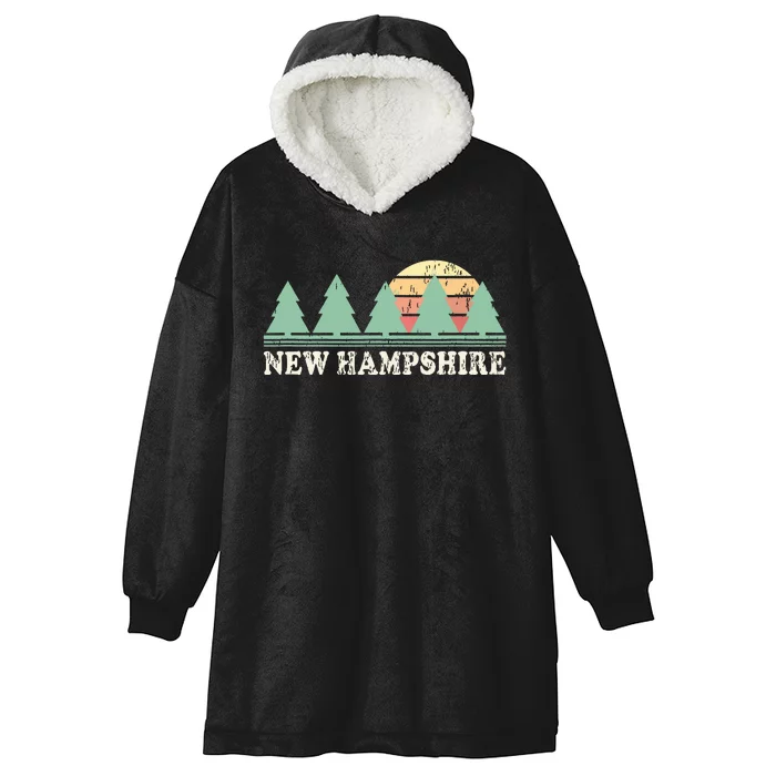 New Hampshire Nh Vintage Retro 70s Graphic Hooded Wearable Blanket