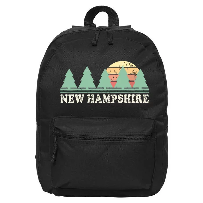 New Hampshire Nh Vintage Retro 70s Graphic 16 in Basic Backpack