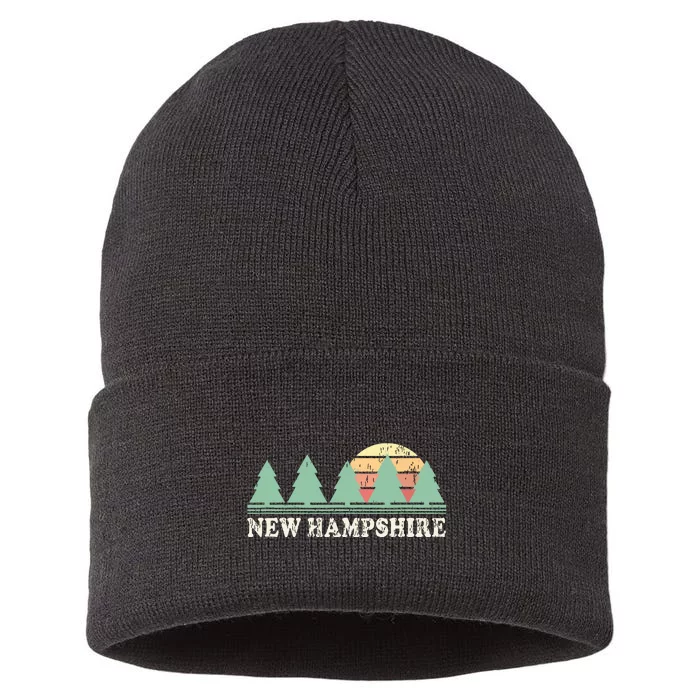 New Hampshire Nh Vintage Retro 70s Graphic Sustainable Knit Beanie