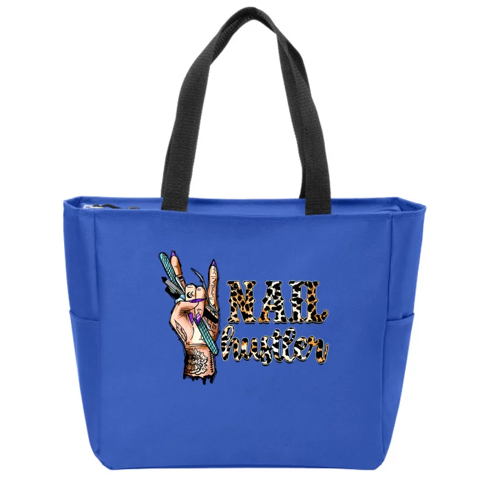 Nail Hustler Nail Tech Manicurist Nail Polish Art Nail Boss Zip Tote Bag