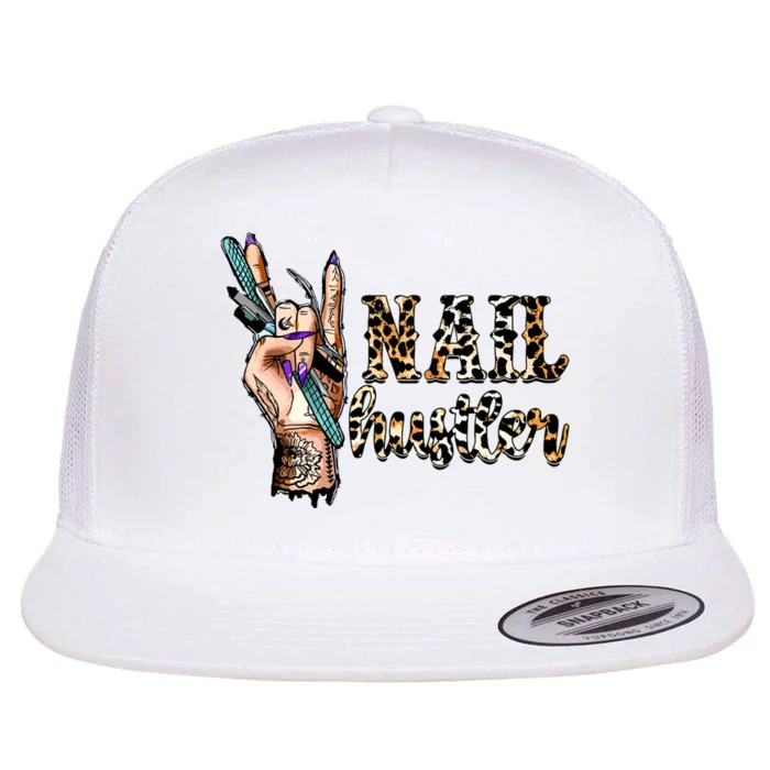 Nail Hustler Nail Tech Manicurist Nail Polish Art Nail Boss Flat Bill Trucker Hat