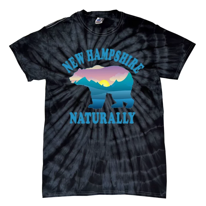 New Hampshire Naturally Bear Woods Nature Adventure Trees Tie-Dye T-Shirt