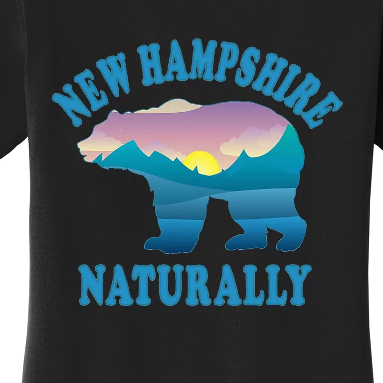 New Hampshire Naturally Bear Woods Nature Adventure Trees Women's T-Shirt