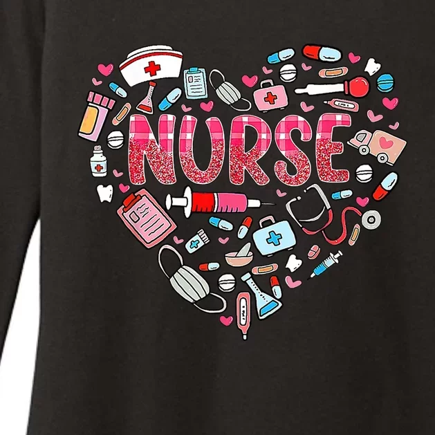 Nurse Heart Nursing Hospital Gift Womens CVC Long Sleeve Shirt