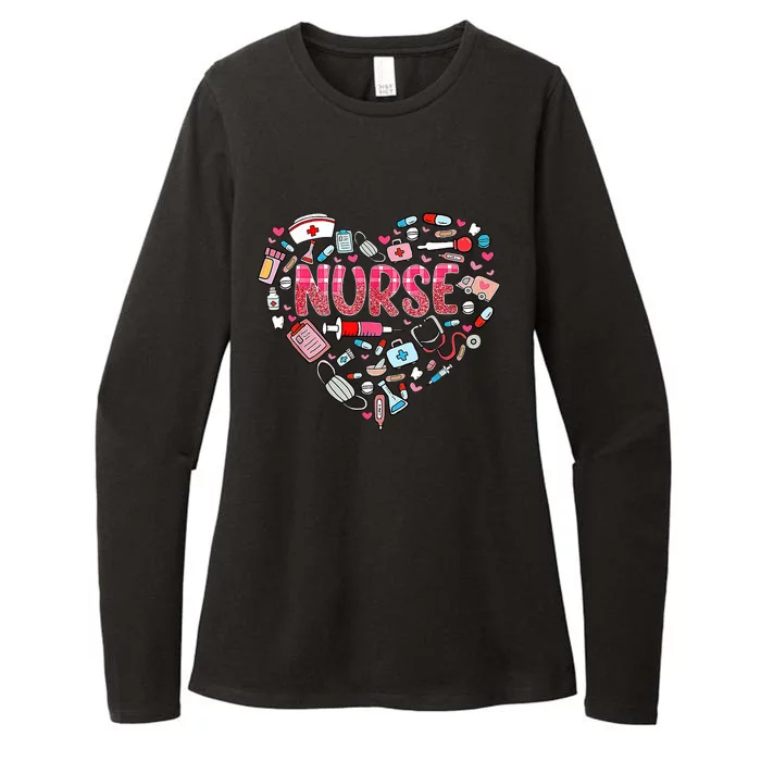 Nurse Heart Nursing Hospital Gift Womens CVC Long Sleeve Shirt