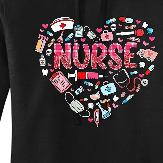 Nurse Heart Nursing Hospital Gift Women's Pullover Hoodie