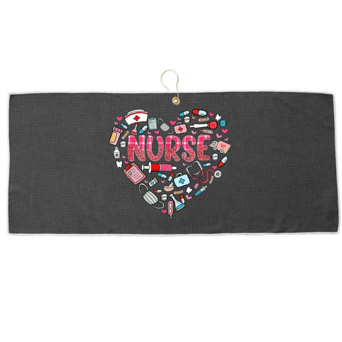 Nurse Heart Nursing Hospital Gift Large Microfiber Waffle Golf Towel