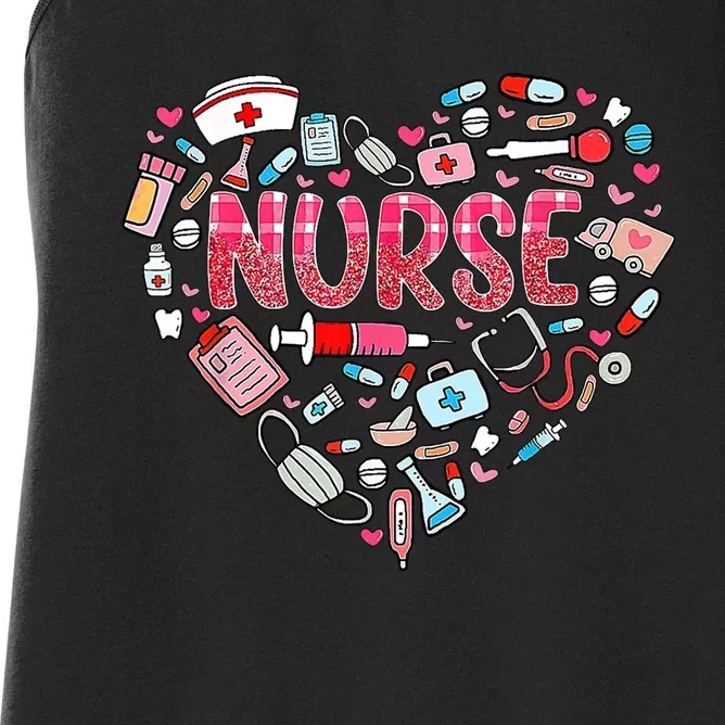 Nurse Heart Nursing Hospital Gift Women's Racerback Tank