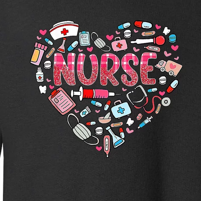 Nurse Heart Nursing Hospital Gift Toddler Sweatshirt