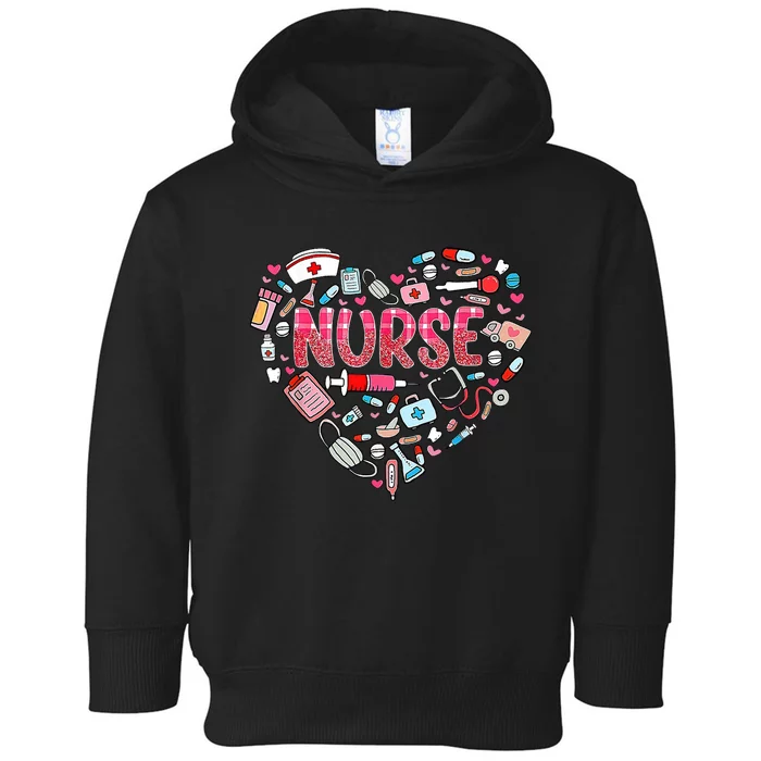 Nurse Heart Nursing Hospital Gift Toddler Hoodie