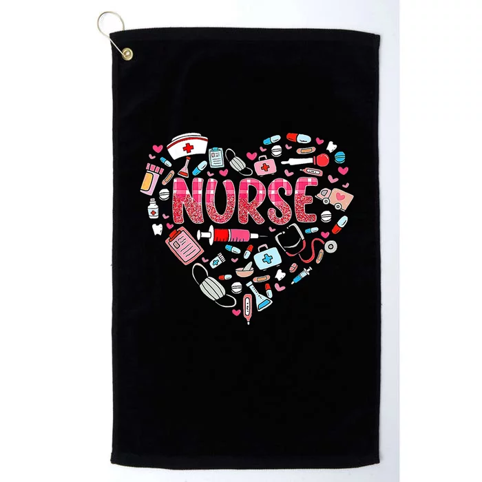 Nurse Heart Nursing Hospital Gift Platinum Collection Golf Towel