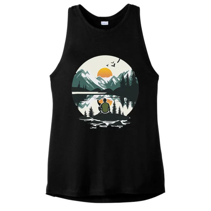 Nature Happy Place Ladies Tri-Blend Wicking Tank