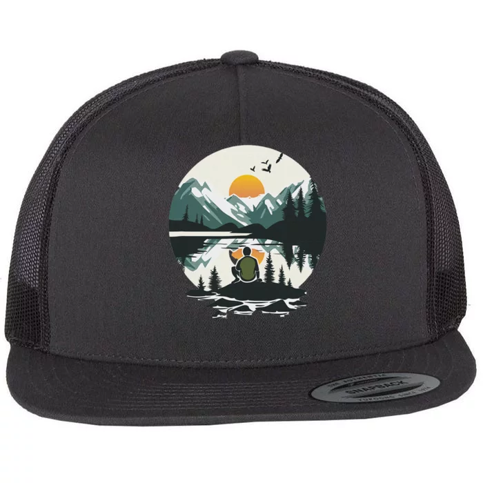 Nature Happy Place Flat Bill Trucker Hat