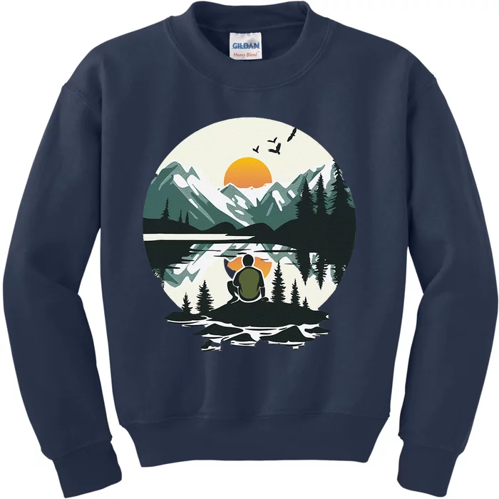 Nature Happy Place Kids Sweatshirt