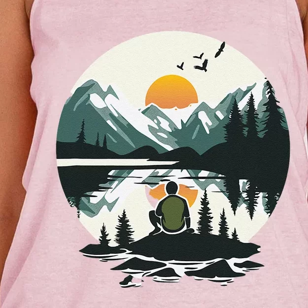 Nature Happy Place Women's Knotted Racerback Tank