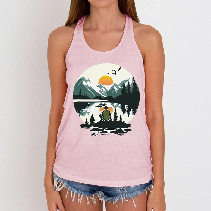 Nature Happy Place Women's Knotted Racerback Tank