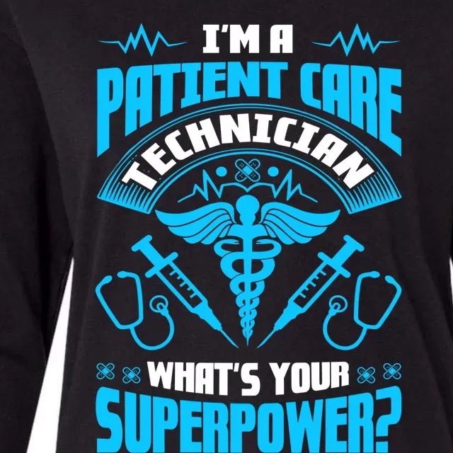 Nursing Healthcare Patient Care Technician Patient Tech Pct Gift Womens Cotton Relaxed Long Sleeve T-Shirt