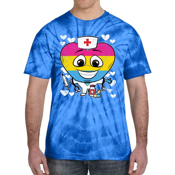 Nurse Heart Pansexual Lgbtq Pride Rn Lpn Nursing Student Gift Tie-Dye T-Shirt