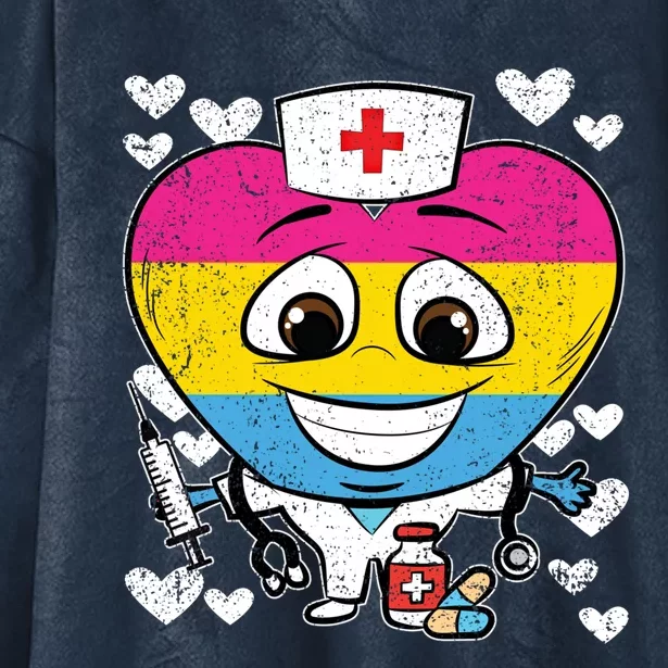 Nurse Heart Pansexual Lgbtq Pride Rn Lpn Nursing Student Gift Hooded Wearable Blanket