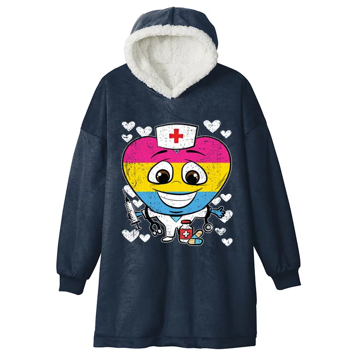 Nurse Heart Pansexual Lgbtq Pride Rn Lpn Nursing Student Gift Hooded Wearable Blanket