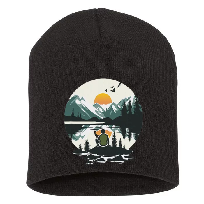 Nature Happy Place Short Acrylic Beanie