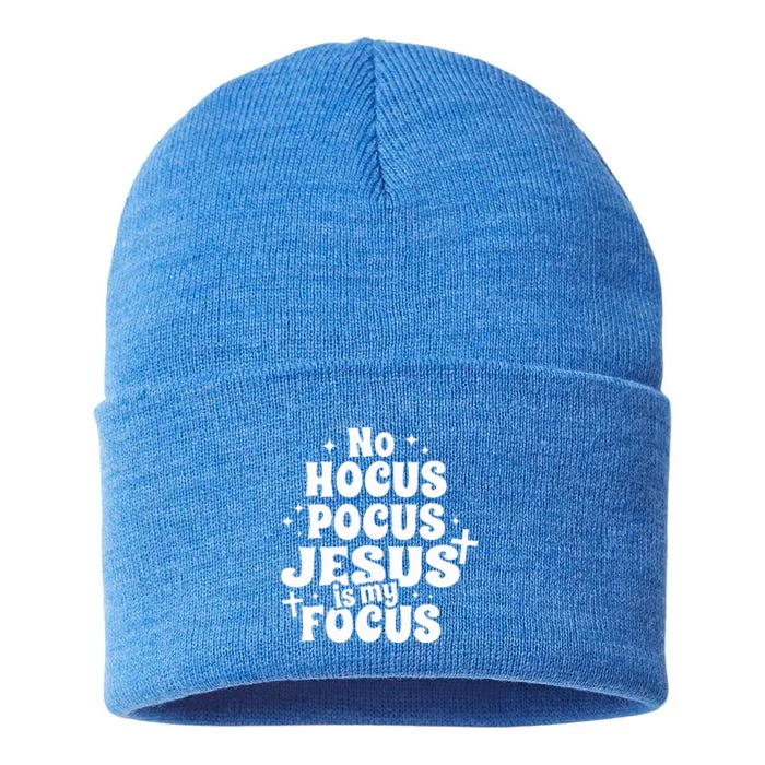 No Hocus Pocus Jesus Is My Focus Sustainable Knit Beanie