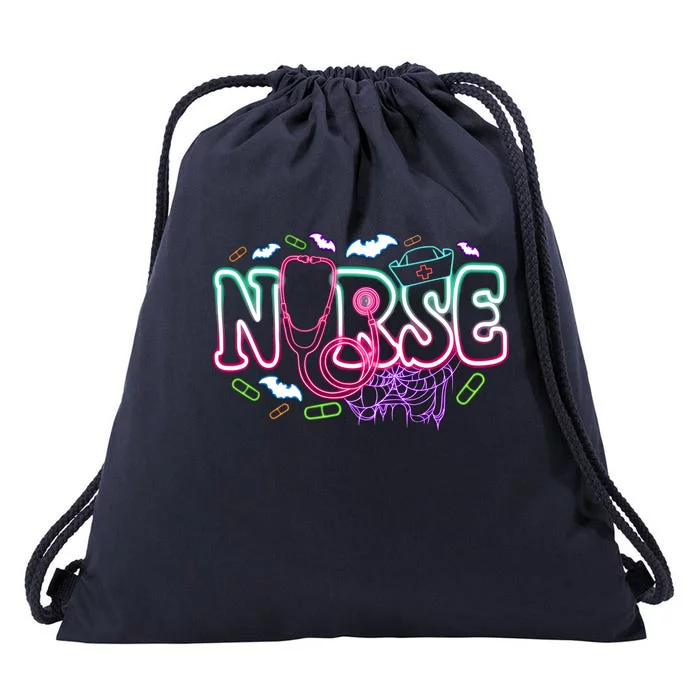 Nurse Halloween Pumpkin Spooky Drawstring Bag