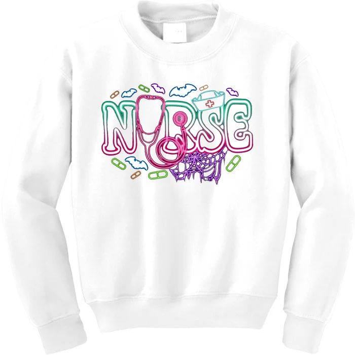 Nurse Halloween Pumpkin Spooky Kids Sweatshirt