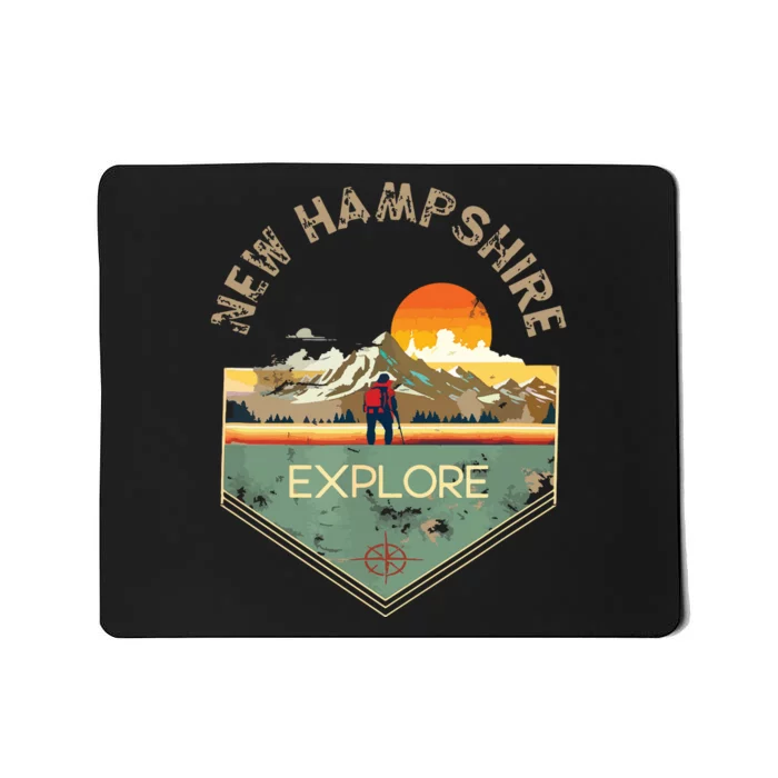 New Hampshire Retro Vintage Hiking Apparel Souvenir Mousepad